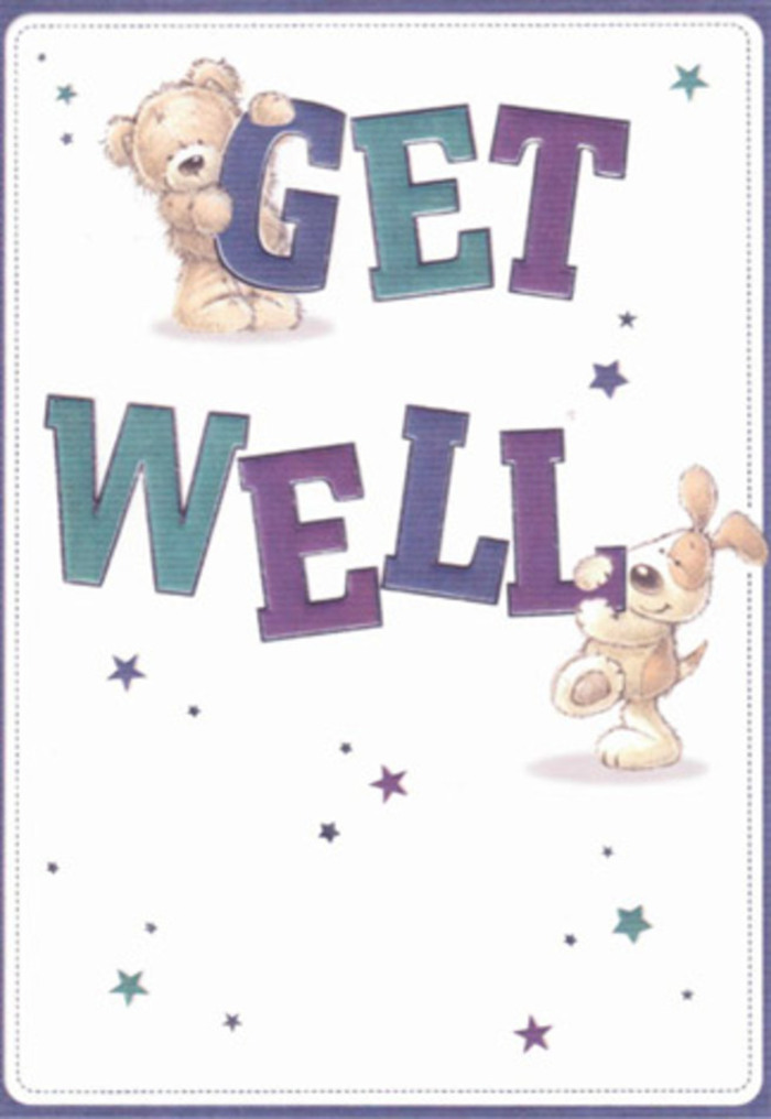 A celebration of encouragement and heartfelt care, this get well card captures Shoreditch's playful character through the gentle interactions of a cuddly bear and a lively puppy. Around these two whimsical friends, illustrated stars in varied shades of blue, lavender, and teal cascade in mid-air like fleeting wishes, softly echoing the creative spirit of Leonard Street's art murals. The oversized, cheerful letters in deep jewel tones anchor the scene with confident energy, suggesting steadfast support in times of need. There's a tactile richness to the image-the plush, fuzzy fur of the bear and the silky, floppy puppy ears almost inviting one to reach out and touch. Layered textures merge seamlessly with clean white space, lending the entire card a sense of clarity and lightness reminiscent of a sunlit gallery on Curtain Road. Each element, from brushstroke to colour hue, appears as thoughtfully placed as flowers in a bespoke bouquet from a Shoreditch florist. Imagining this card delivered with a handpicked posy, the gesture is elevated: positivity and sincere caring wrapped together, offering the recipient a refreshing dose of encouragement and connection from within the local community.